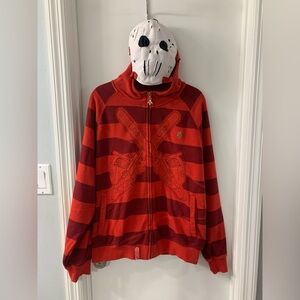 LRG Lifted Research Group Friday The 47th Jason Mask Hoodie Red Men's Size M